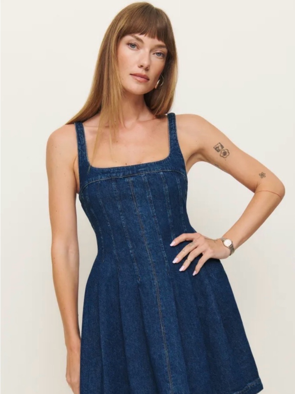 Reformation Blue Denim Tank Dress